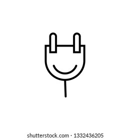 Plug icon- Electric Plug flat line minimalist design Concept