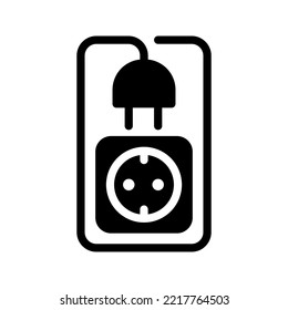 Plug-Icon. Stromstecker-Schild. Vektorgrafik