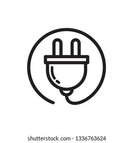 plug icon, electric plug in trendy flat style 