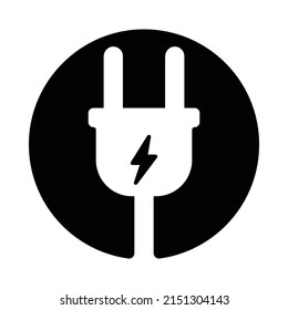 Icono de enchufe, ilustración vectorial de icono de enchufe eléctrico