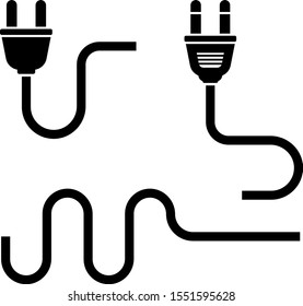 Plug Icon, electric wire power plug  Vector art Illustration