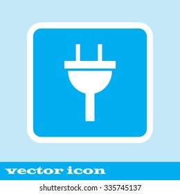 plug icon electricity sign. blue icon.