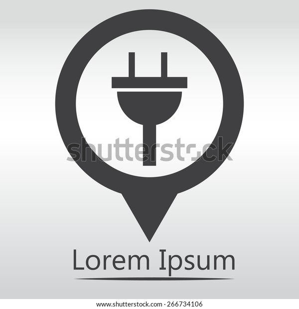 Plug Icon Electricity Sign Icon Map Stock Vector (Royalty Free ...