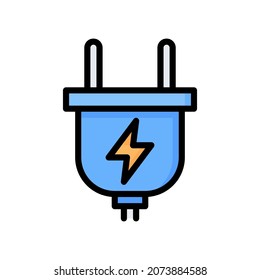 Icono Plug, Icono de estilo de línea rellenada, Ilustración vectorial, Adecuada para sitio web, aplicación móvil, impresión, presentación, infografía y cualquier otro proyecto.