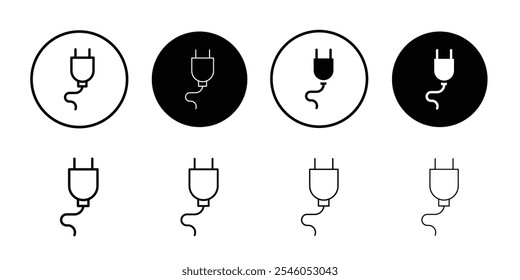Plug-Symbol Flache Kunstdarstellung in Umrissen