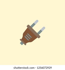 Plug icon flat element. Vector illustration of plug icon flat isolated on clean background for your web mobile app logo design.