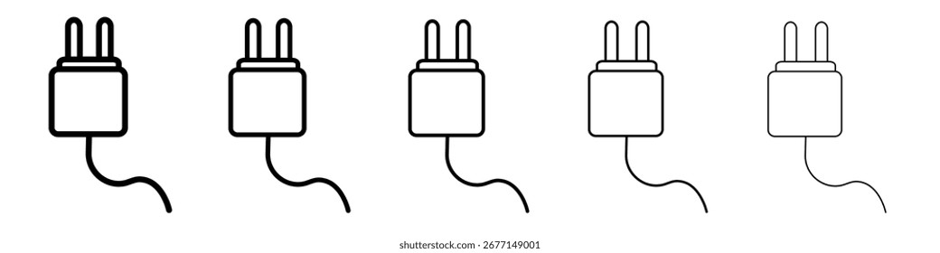 Ícone de plug logotipo do conjunto de ilustrações plana