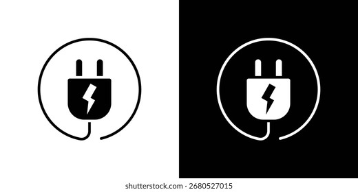 Plug icon. flat and line style collection.