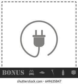 Plug icon flat. Simple vector symbol and bonus icon