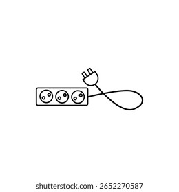 Plug icon flat style isolated. Vector