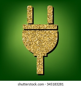 Plug icon. Golden icon.