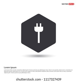 Plug in Icon Hexa White Background icon template - Free vector icon