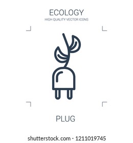 plug icon. high quality line plug icon on white background. from ecology collection flat trendy vector plug symbol. use for web and mobile