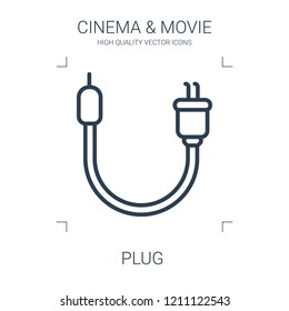 plug icon. high quality line plug icon on white background. from cinema collection flat trendy vector plug symbol. use for web and mobile