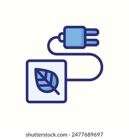 plug icon, isolated blue outline icon
