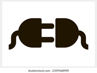 Icono de enchufe aislado Clipart eléctrico conectado Stencil vectorial ilustración EPS 10