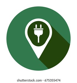 Plug icon, isolated.  Flat design.