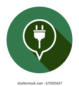Plug icon, isolated.  Flat design.