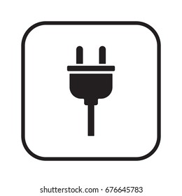 Plug icon, isolated.  Flat design.