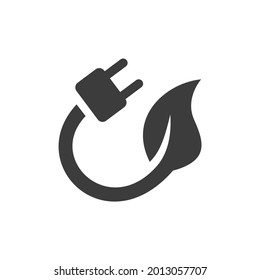 Plug Icon Isolated on Black and White Vector Graphic