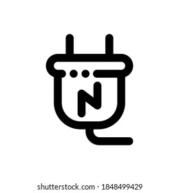 icono de enchufe símbolo de signo aislado ilustración vectorial ilustración - con iconos de contorno de estilo