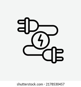  plug icon, isolated smarthome outline icon in light grey background, perfect for website, blog, logo, graphic design, social media, UI, mobile app
