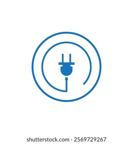 Plug icon Line Art Logo set