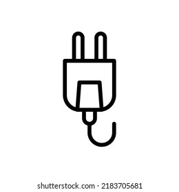 Icono de enchufe. Diseño De Estilo De Arte De Línea Aislado En Fondo Blanco