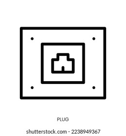 plug icon. Line Art Style Design Isolated On White Background