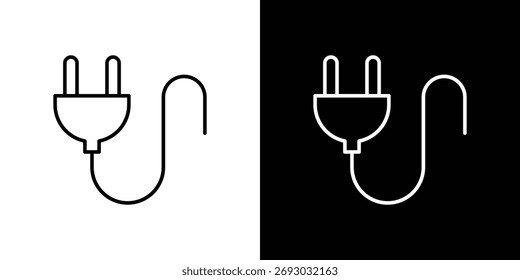 Plug icon. Line with editable stroke.