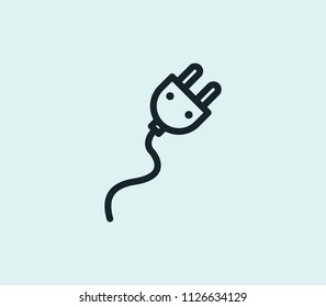 Plug icon line isolated on clean background. Plug icon concept drawing icon line in modern style. Vector illustration for your web mobile logo app UI design.