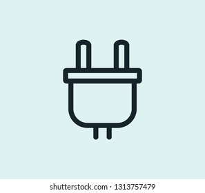 Plug icon line isolated on clean background. Plug icon concept drawing icon line in modern style. Vector illustration for your web mobile logo app UI design.