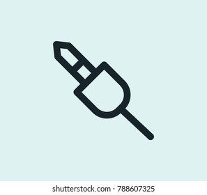 Plug icon line isolated on clean background. Jack concept drawing icon line in modern style. Vector illustration for your web site mobile logo app UI design.