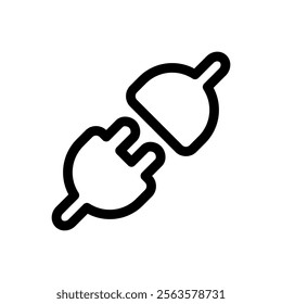 Plug in Icon Line Style Design Web and Mobile Vector Illustration.