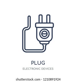 Plug icon. Plug linear symbol design from Electronic devices collection.