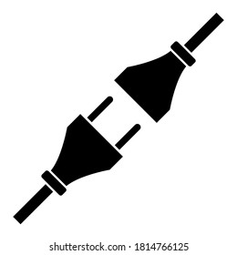 Icono de enchufe, logotipo aislado en fondo blanco