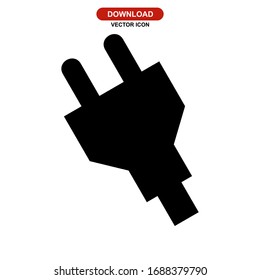 Plug-Icon oder Logo einzeln auf Zeichen, Vektorgrafik - hochwertige Vektorsymbole in schwarzem Stil
