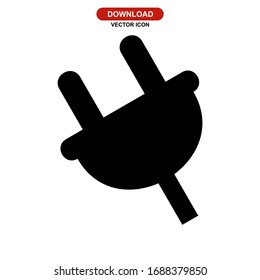 Plug-Icons oder Logo einzeln auf Zeichen Vektorillustration Illustration - hochwertige Vektorsymbole mit schwarzem Hintergrund
