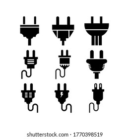 Plug-Symbol oder Logo einzeln auf Zeichen, Vektorgrafik - Sammlung hochwertiger Vektorsymbole mit schwarzem Stil
