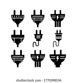 Icono de enchufe o logotipo símbolo de signo aislado ilustración vectorial - Colección de iconos vectoriales de estilo negro de alta calidad
