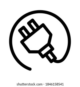 icono de enchufe o logotipo símbolo de señalización aislado ilustración vectorial de alta calidad estilo negro iconos vectoriales
