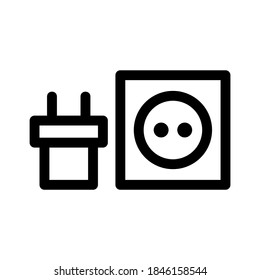 icono de enchufe o logotipo símbolo de señalización aislado ilustración vectorial de alta calidad estilo negro iconos vectoriales
