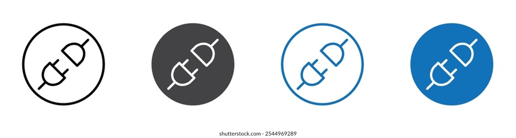 Contorno de línea delgada del Iniciar sesión del logotipo del icono del enchufe