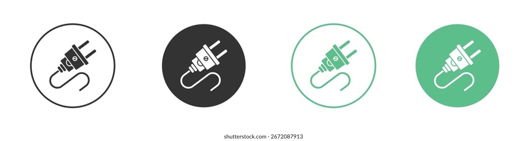 Plug icon Minimal Flat Line Vector Icon Set.