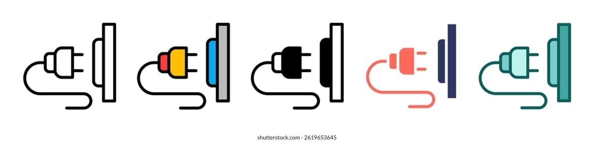 Plug Icon multiple Vector Illustration