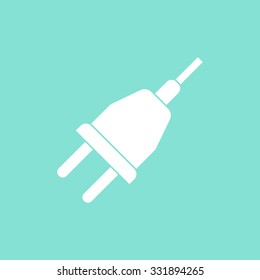 Plug  icon  on green background. Vector illustration.