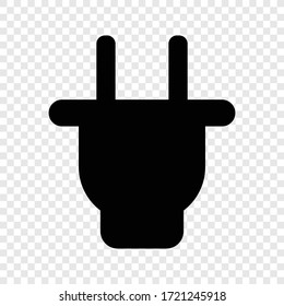 Icono de enchufe en cuadrícula transparente