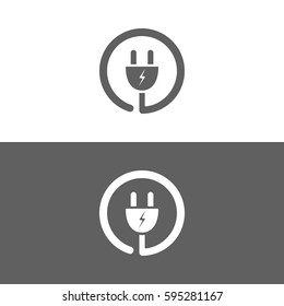 Plug icon on a white and dark background
