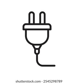 Plug icon outline set sign