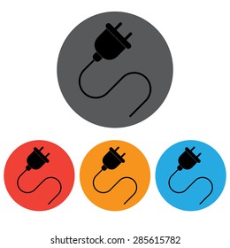 Plug icon set 